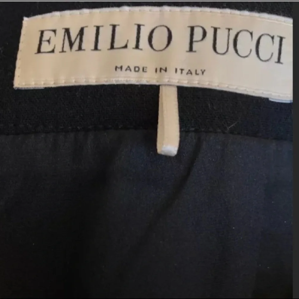 Emilio Pucci Black Pencil Skirt with Draped Ruffle